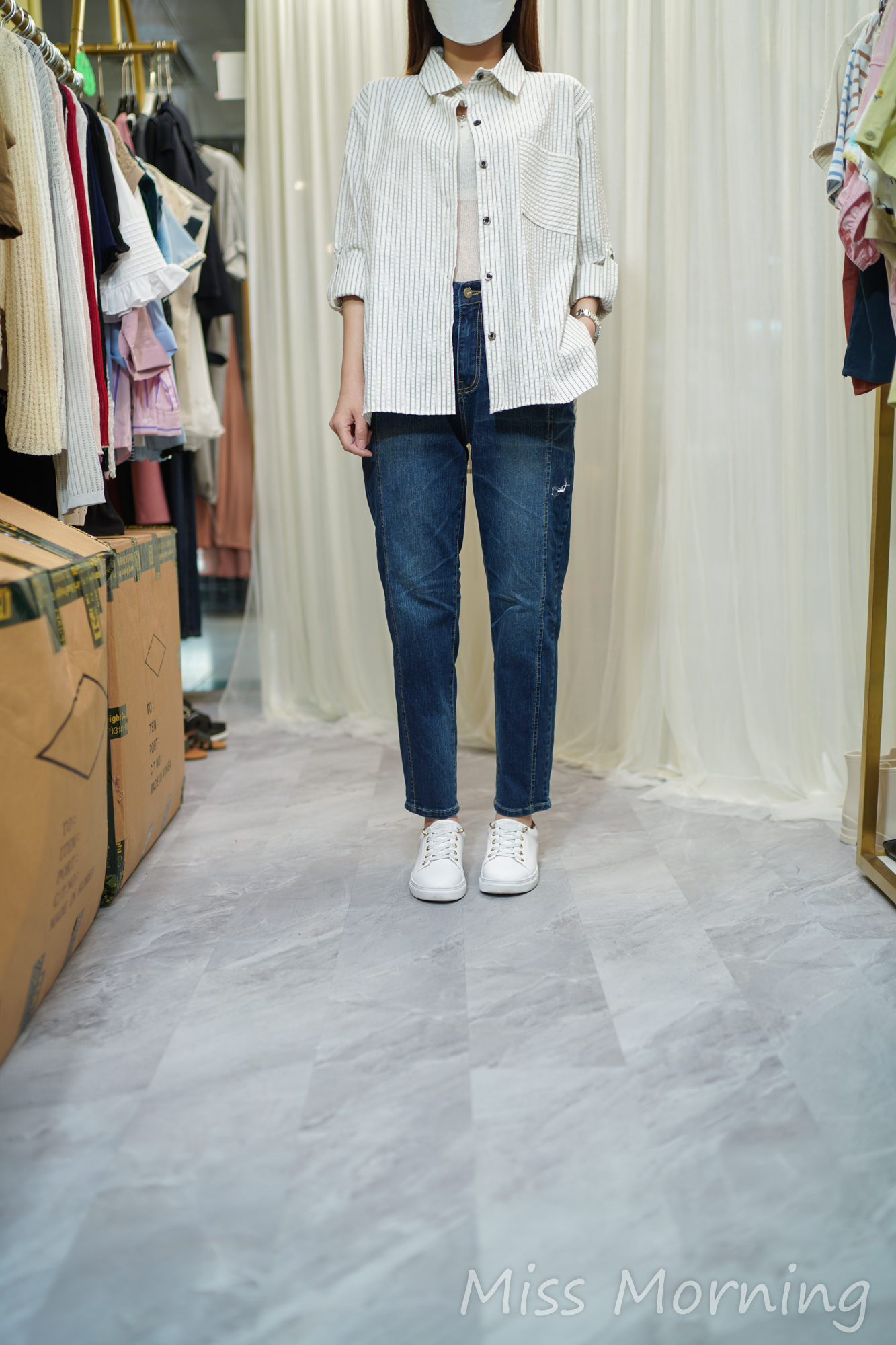 條子款長袖中袖款2兩穿(14093)&顯瘦好著好襯Boy牛(33798)