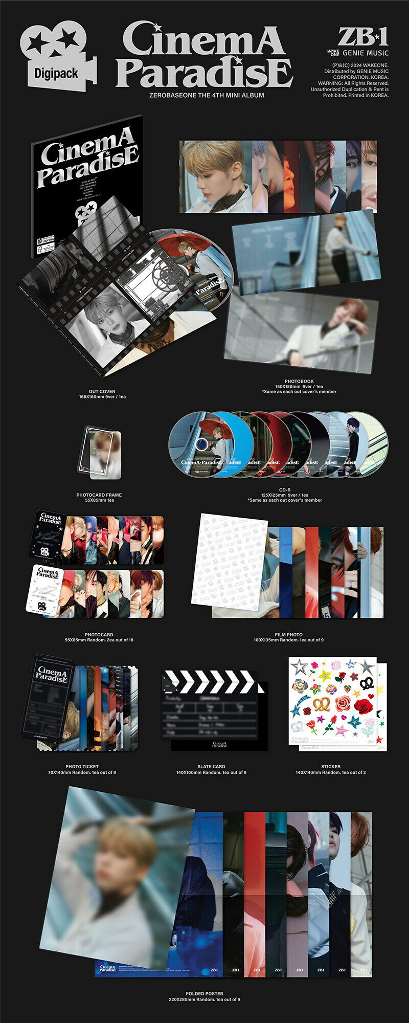 Digipack ver. Random) ZEROBASEONE - CINEMA PARADISE (4