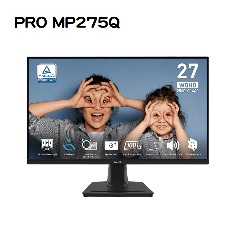 米特3C數位–MSI 微星 PRO MP275Q 27型 2K 100Hz IPS商用螢幕