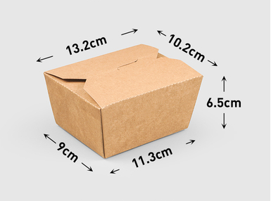 Hot selling (pack of 200 pieces) disposable takeaway Korean kraft paper lunch box (No. 1) (capacity about: 800ml) (size: 13.2cm*10.2cm*6.5cm*11.3cm*9cm)