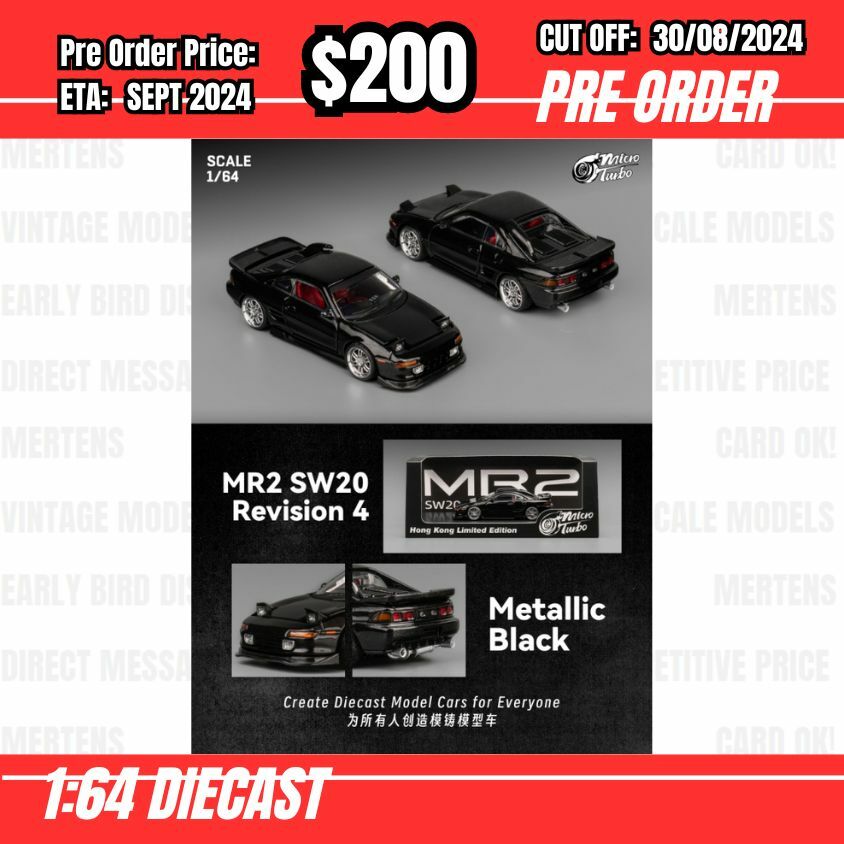 PO-$200 * Micro Turbo * 1:64 Toyota MR2 Metallic Black [OD28/08]