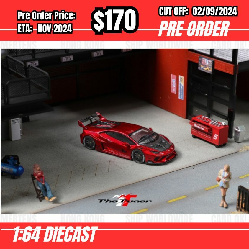 PO-$170 * The Tuner * 1:64 Huracan LB-Silhouette Works GT Metallic Red [OD28/08]