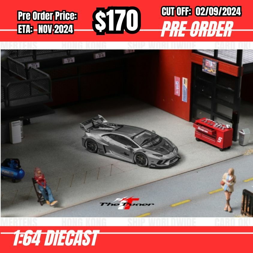 PO-$170 * The Tuner * 1:64 Huracan LB-Silhouette Works GT Silver Grey [OD28/08]