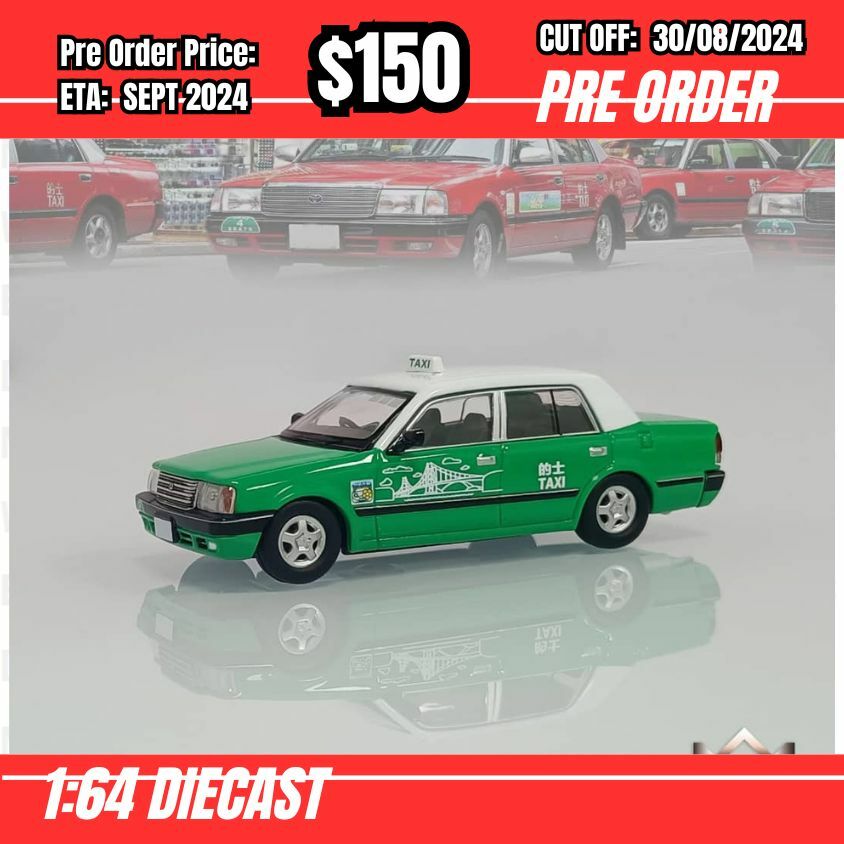 PO-$150 * League Model * 1:64 Toyota Crown Comfort HK Taxi Green [OD28/08]