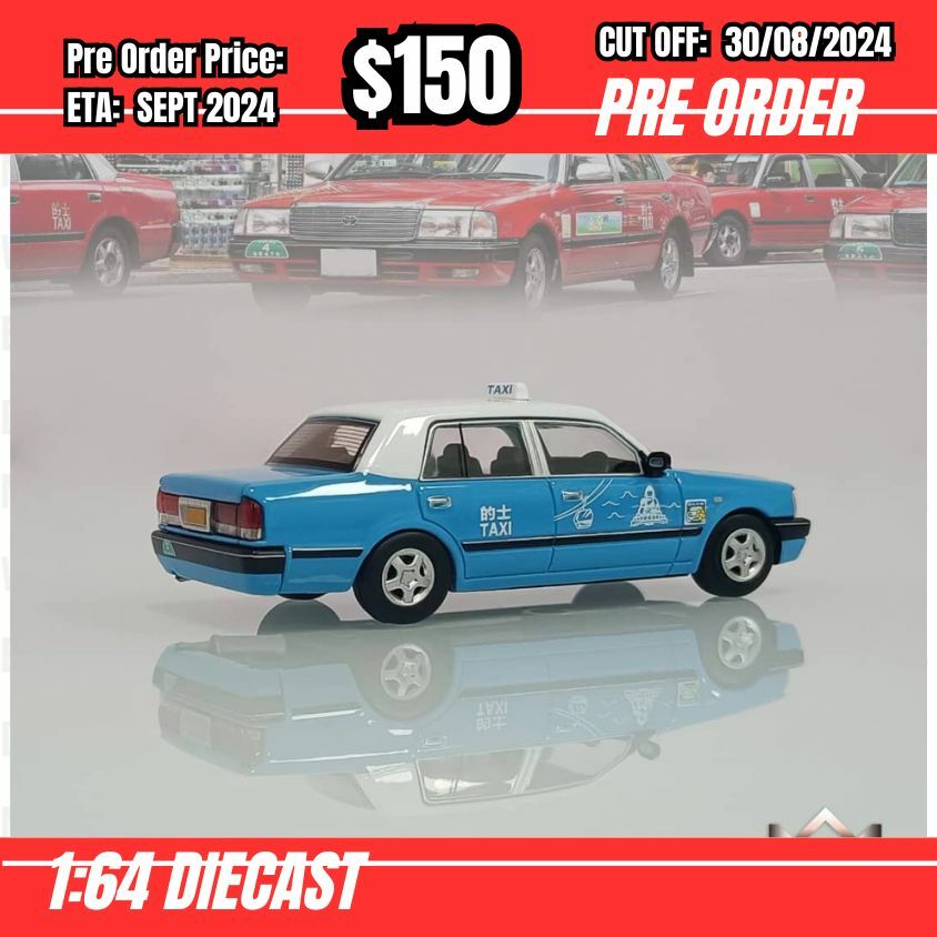 PO-$150 * League Model * 1:64 Toyota Crown Comfort HK Taxi Blue [OD28/08]