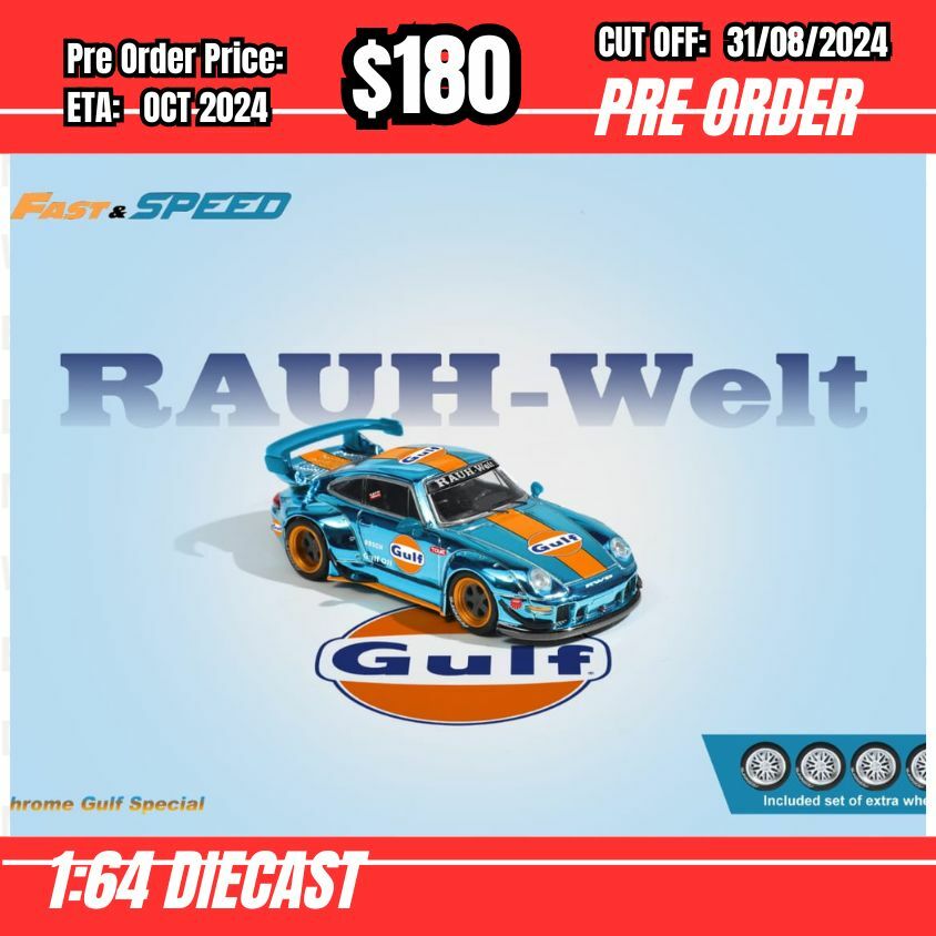 PO-$180 * Fast Speed * 1:64 RWB993 GT Gulf Chrome Blue [OD28/08]