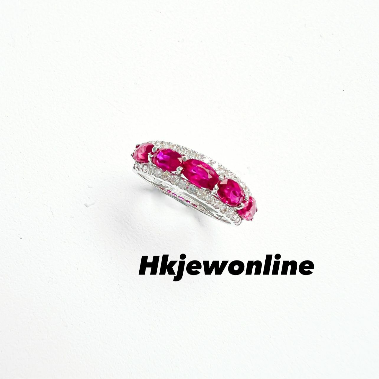 18K White Gold Ruby Diamond Ring