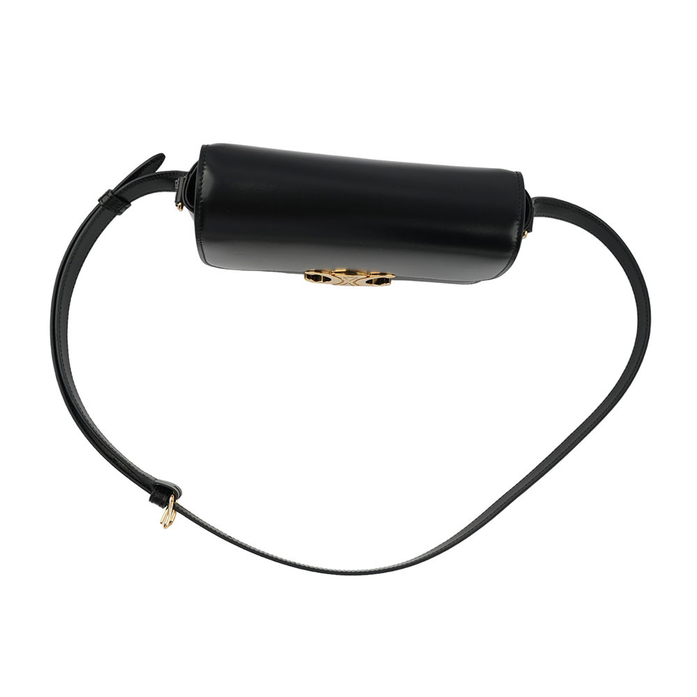 【CELINE】TRIOMPHE凱旋滑面小牛皮小型斜背包(黑色) 188423BF4.38NO