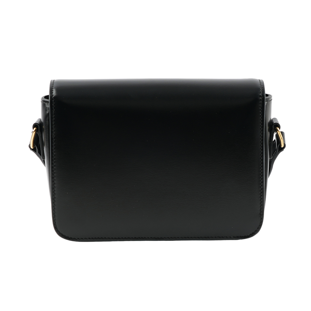 【CELINE】TRIOMPHE凱旋滑面小牛皮小型斜背包(黑色) 188423BF4.38NO