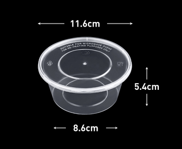 熱賣（450套裝）一次性速食打包盒（透明款）（尺寸：11.6cm*5.4cm*8.6cm/容量360ml）