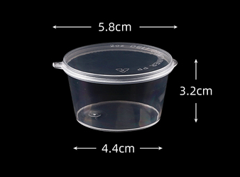 熱賣（1000套裝）一次性速食打包盒（透明連蓋款）（尺寸：5.8cm*3.2cm*4.4cm/容量50ml）