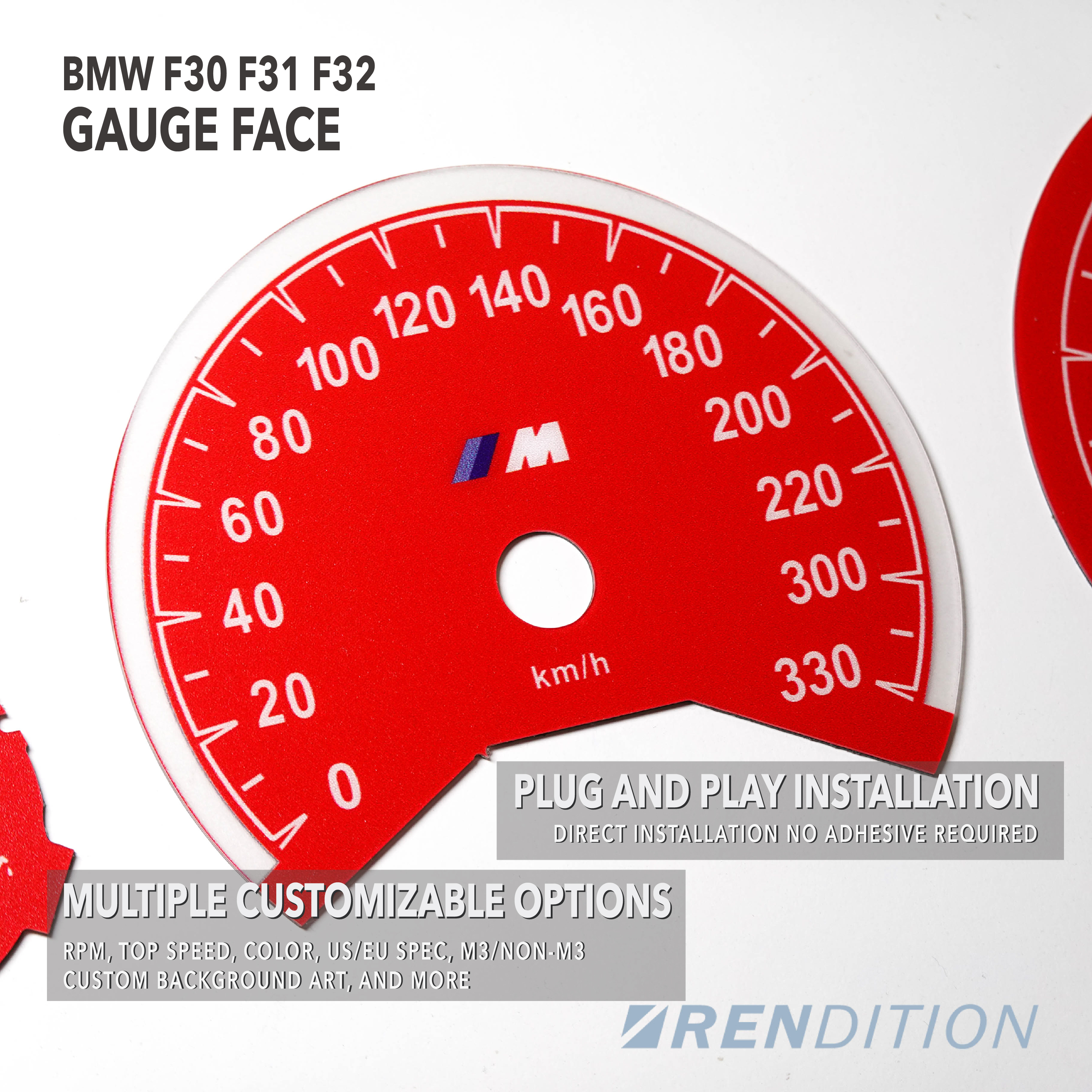 BMW F30 F31 F32 GAUGE FACE (M-Logo)