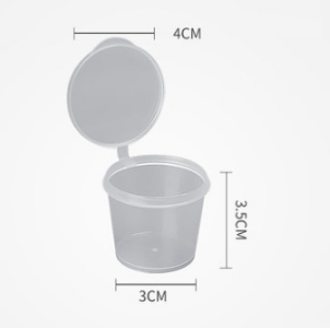 Hot selling (pack of 50) disposable sauce box (30ML round T01) (size: 4cm*3.5cm*3cm)