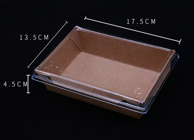熱賣（200套裝）一次性牛皮紙餐盒（規格：1000ml）（尺寸：17.5cm*13.5cm*4.5cm）