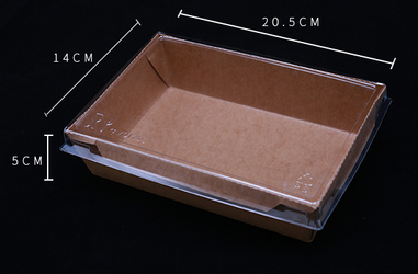 熱賣（200套裝）一次性牛皮紙餐盒（規格：1200ml）（尺寸：20.5cm*14cm*5cm）