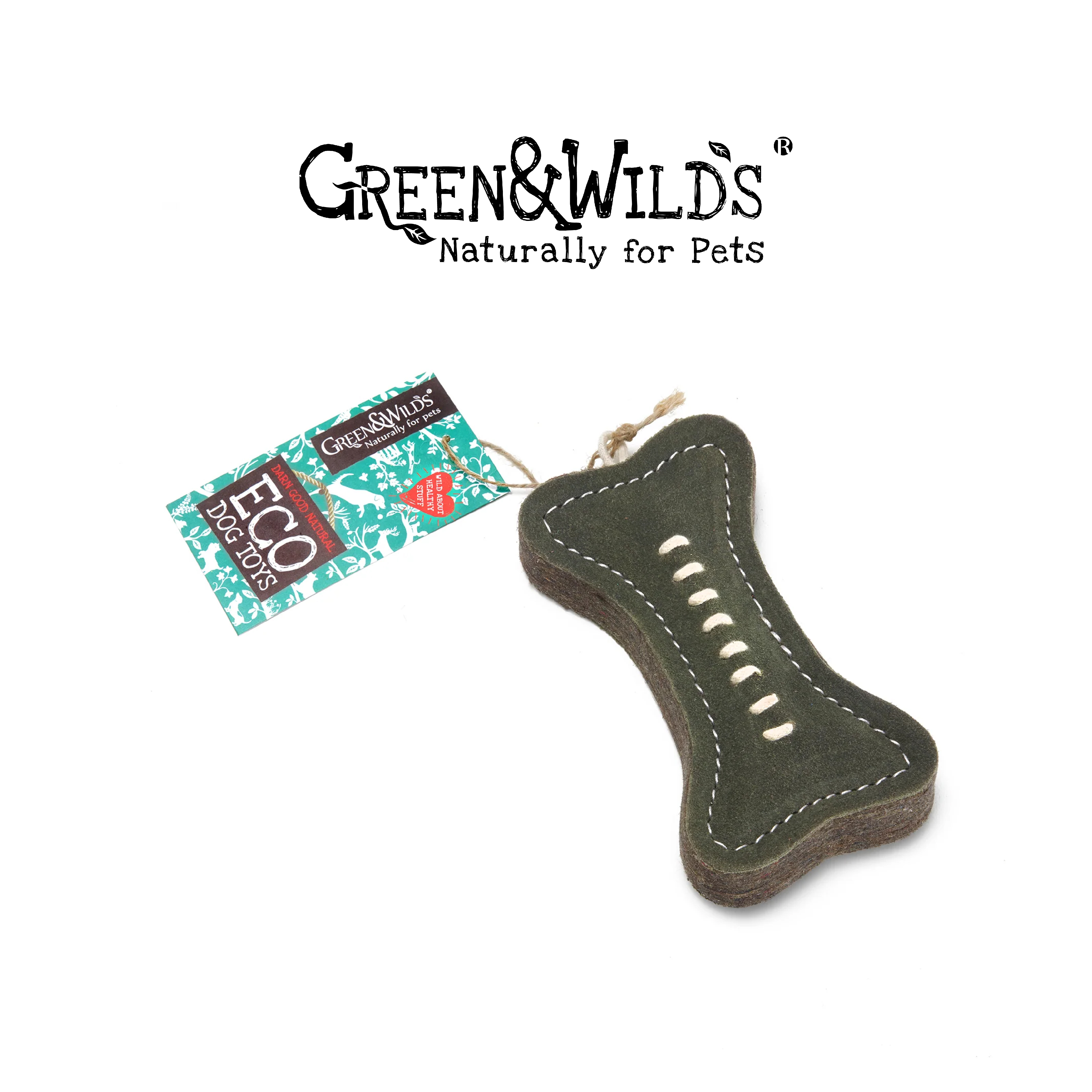 GREEN & WILDS- 天然黃麻製犬用啃咬玩具 -森林綠骨