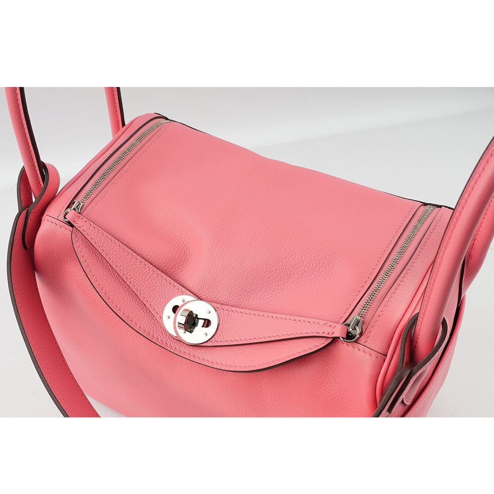 【HERMES】銀釦 EVERCOLOR Lindy 26cm(夏日玫瑰粉)  H073430CKK4