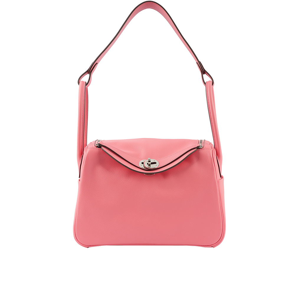 【HERMES】銀釦 EVERCOLOR Lindy 26cm(夏日玫瑰粉)  H073430CKK4