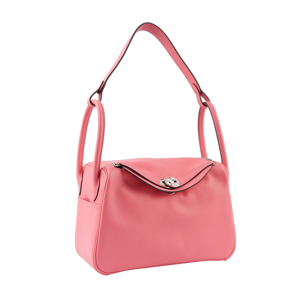 【HERMES】銀釦 EVERCOLOR Lindy 26cm(夏日玫瑰粉)  H073430CKK4