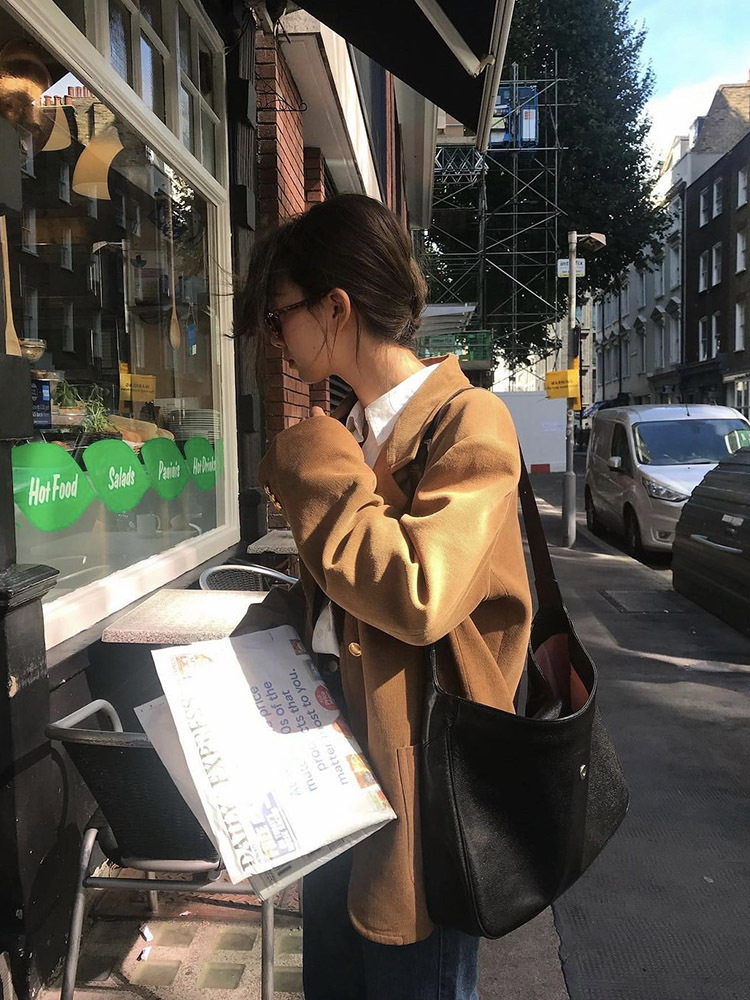 The Barnet 🇰🇷 - 燈芯絨金扣西裝外套