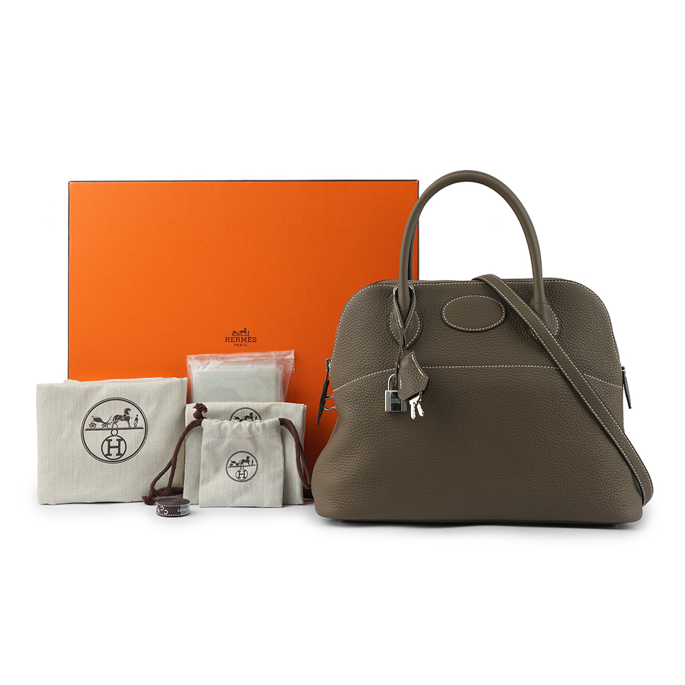 【HERMES】銀釦 Bolide 柏莉包 31cm TC皮 二用包(大象灰) H029812CK 18