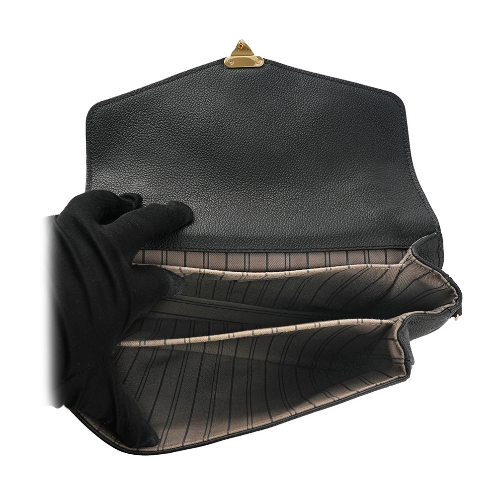 【Louis Vuitton / LV】POCHETTE METIS 牛皮壓紋郵差包(小款)(黑色) M41487