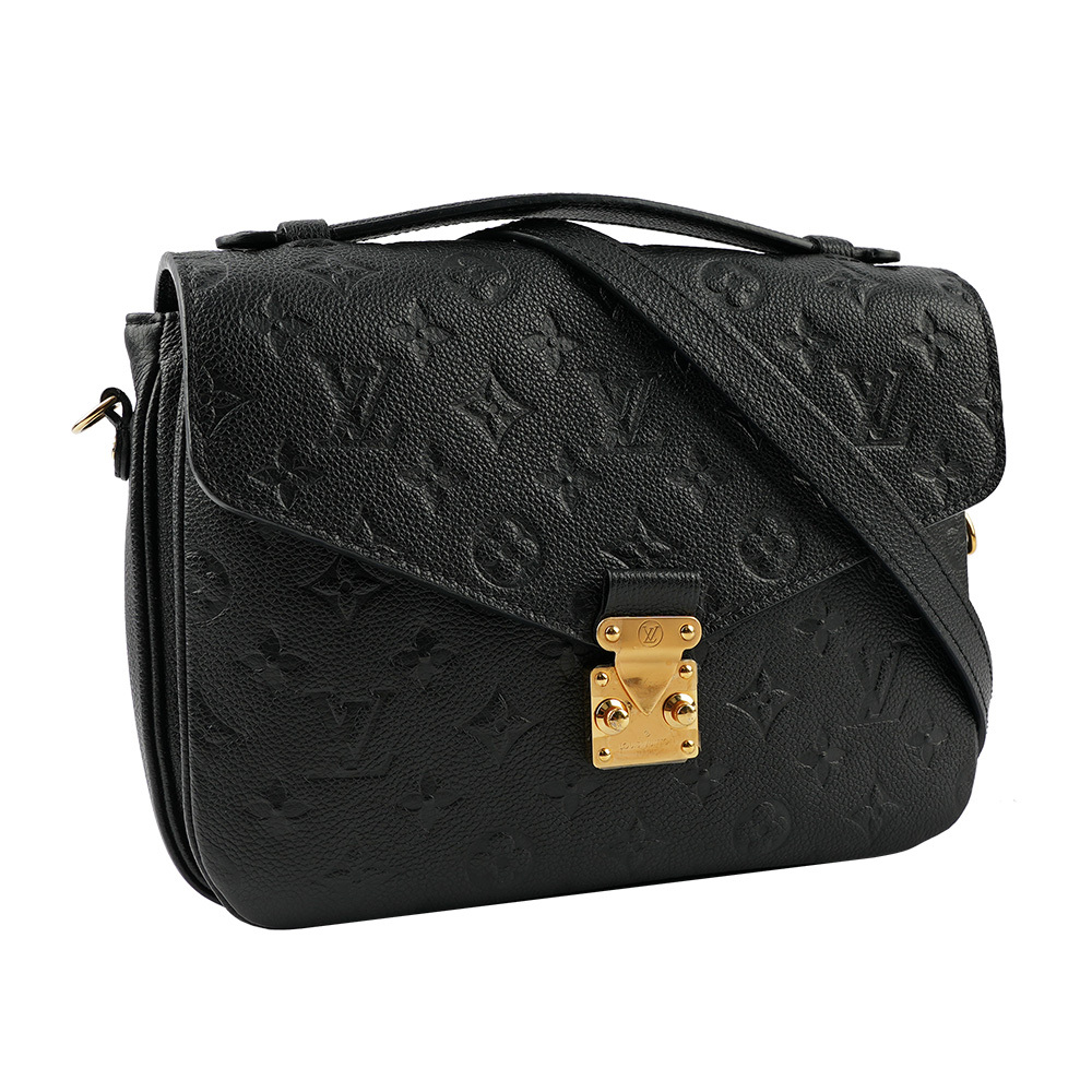 【Louis Vuitton / LV】POCHETTE METIS 牛皮壓紋郵差包(小款)(黑色) M41487