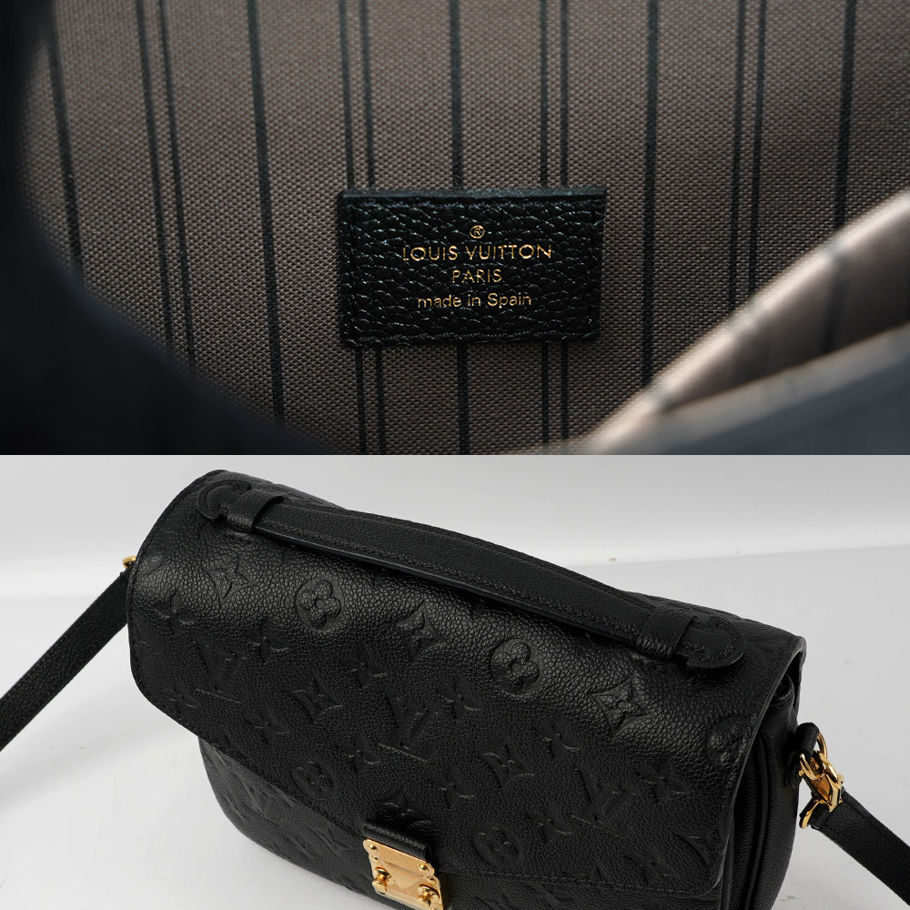 【Louis Vuitton / LV】POCHETTE METIS 牛皮壓紋郵差包(小款)(黑色) M41487