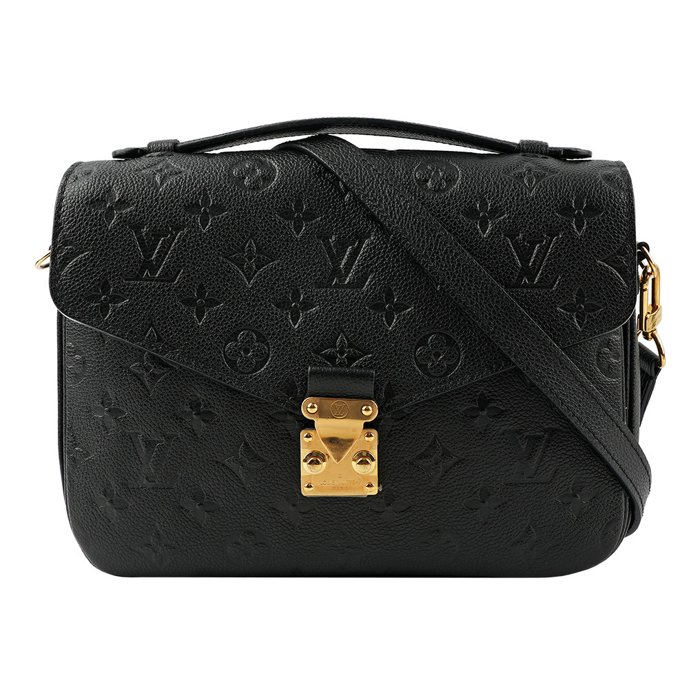 【Louis Vuitton / LV】POCHETTE METIS 牛皮壓紋郵差包(小款)(黑色) M41487