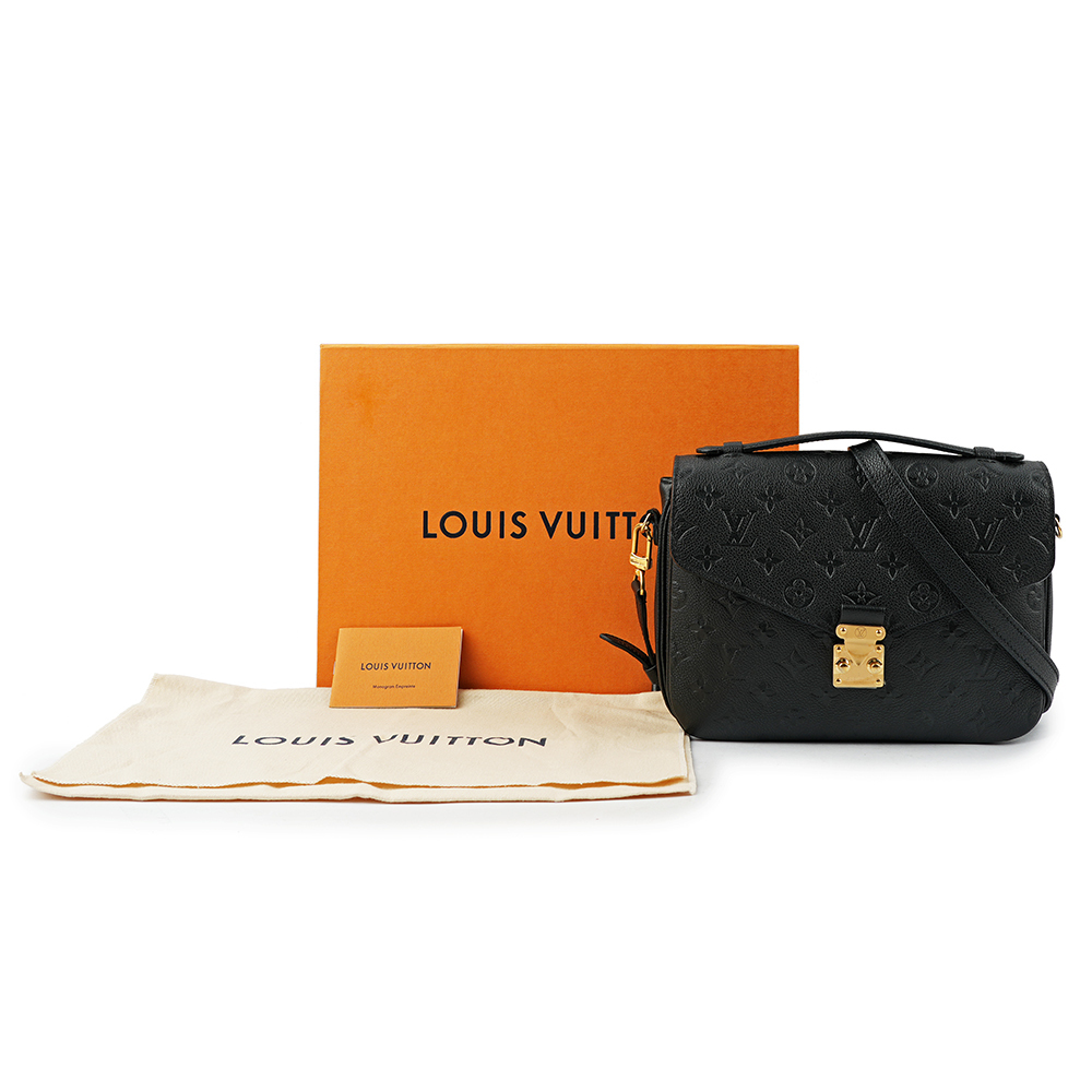 【Louis Vuitton / LV】POCHETTE METIS 牛皮壓紋郵差包(小款)(黑色) M41487