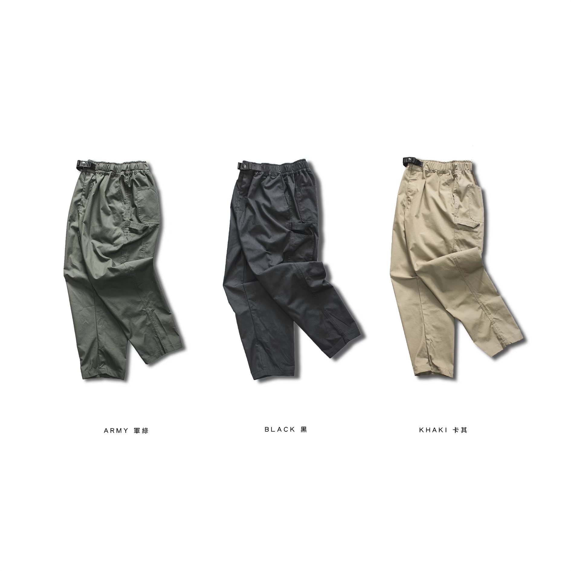 SBG 抗撕裂大牌設計D扣腰帶工裝長褲 012