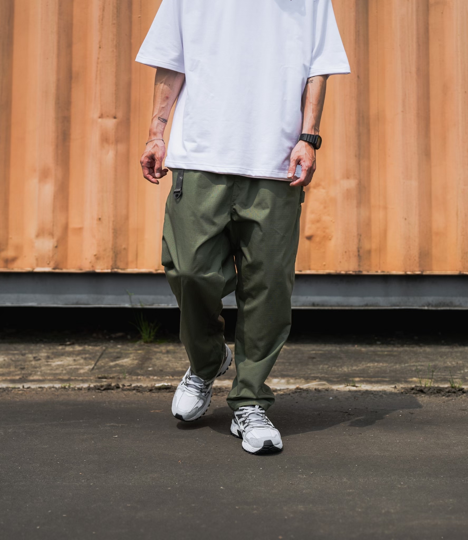 SBG 抗撕裂大牌設計D扣腰帶工裝長褲 012