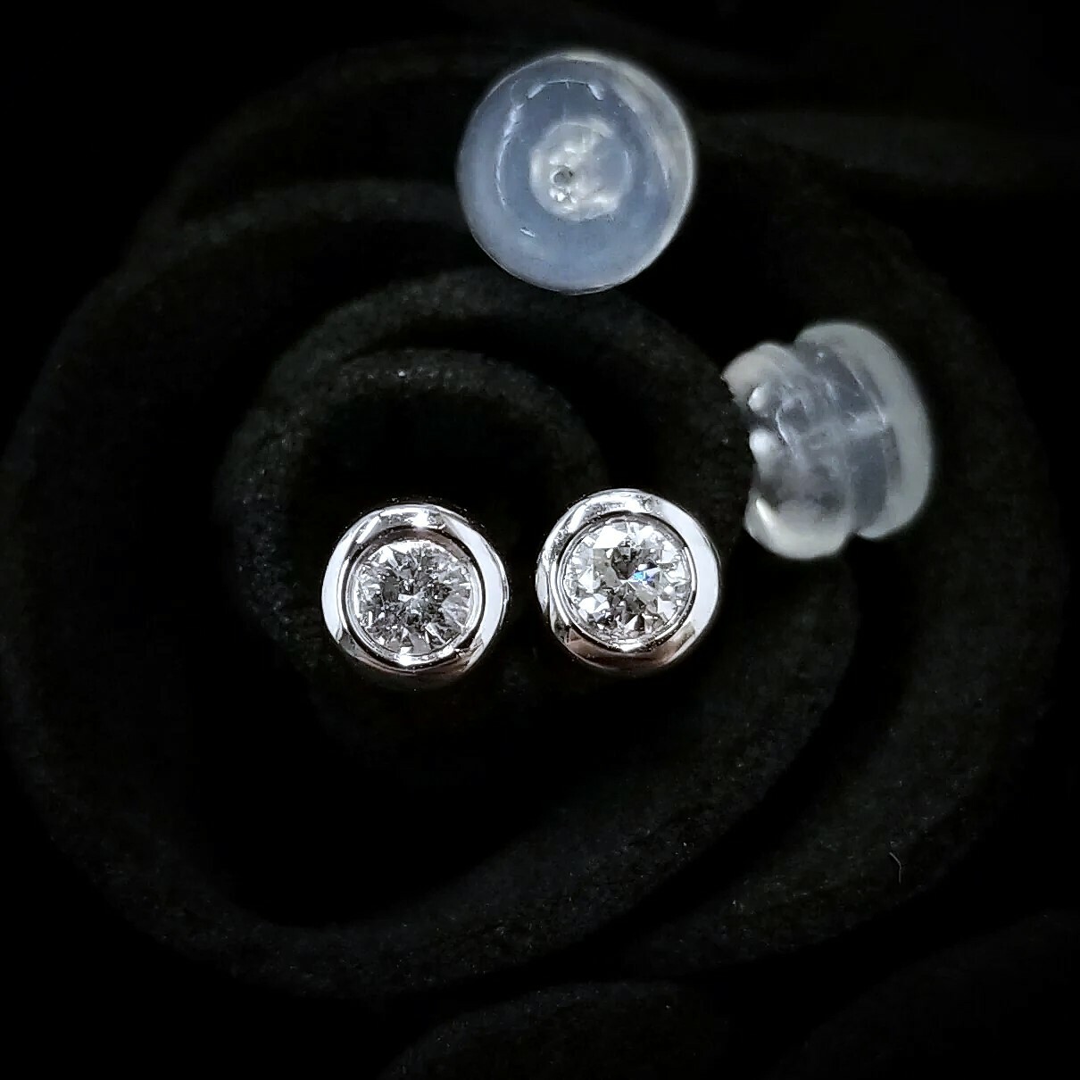 全新18K白金【主石15份鑽石】耳環