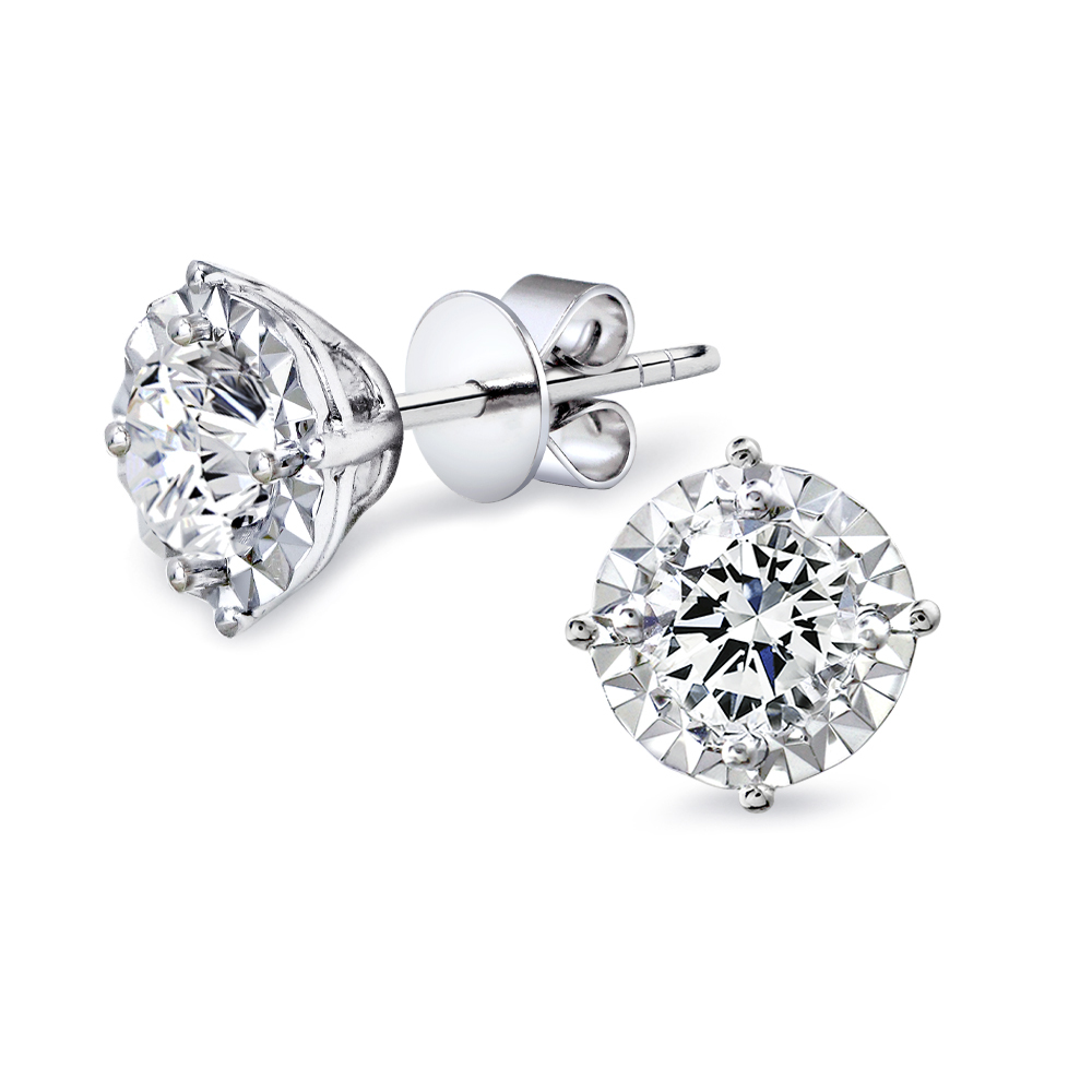 60分14K金光芒鑽石耳環