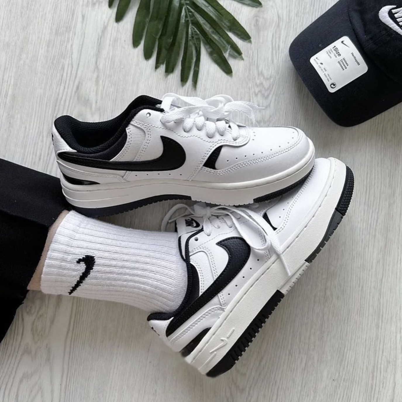 Nike Gamma Force White Black 黑白 男女 熊貓 厚底 DX9176-100