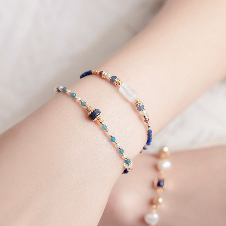 九月誕生石 • 百子蓮 • 愛情來臨 – 青金石 – 手鍊