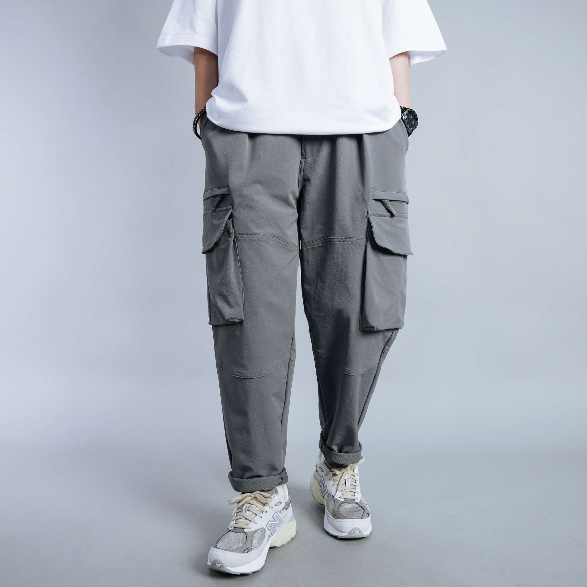 SBG 多口袋拉鍊工裝彈力長褲 SB0420