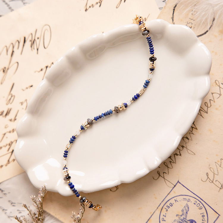 九月誕生石 • 勿忘我 • 真誠的愛 – 青金石 – 手鍊