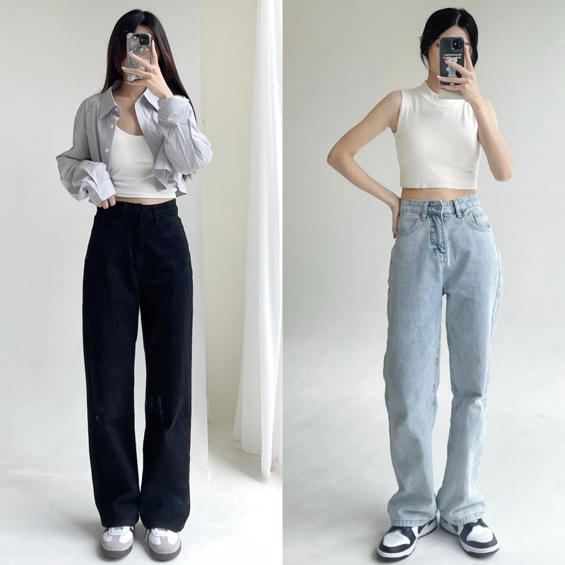 自定款🍒完美版型私藏愛褲‼️高腰彈性牛仔落地褲(S-XL)