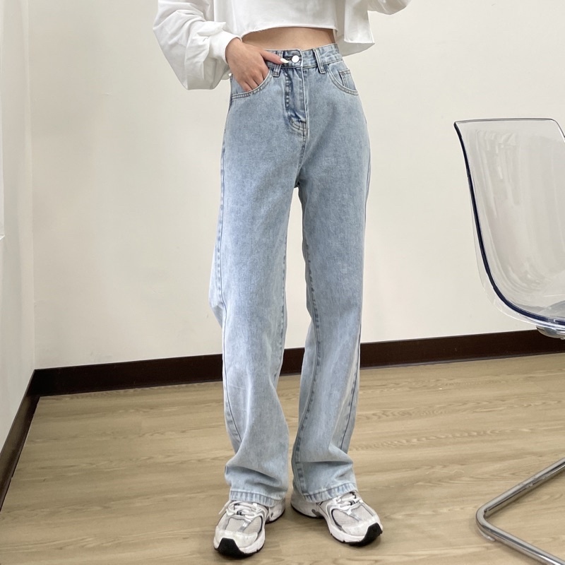 自定款🍒完美版型私藏愛褲‼️高腰彈性牛仔落地褲(S-XL)