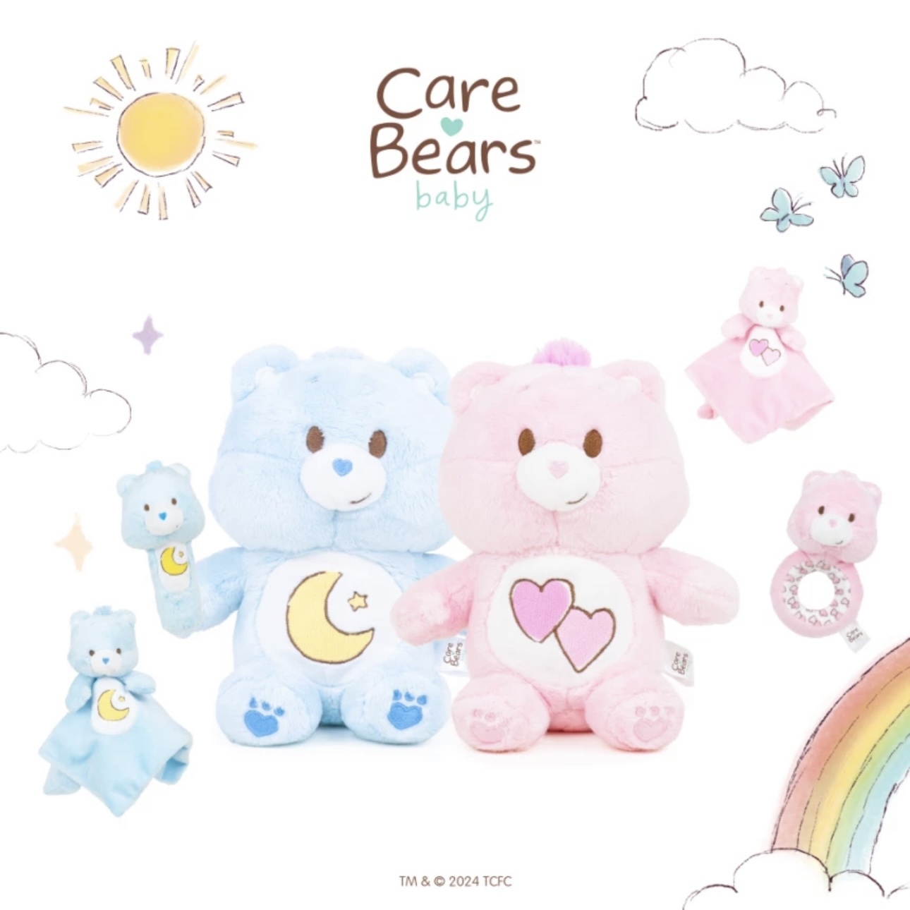 CARE BEARS彩虹熊 大頭胖胖玩偶 嬰兒系列 毛絨玩具 代購