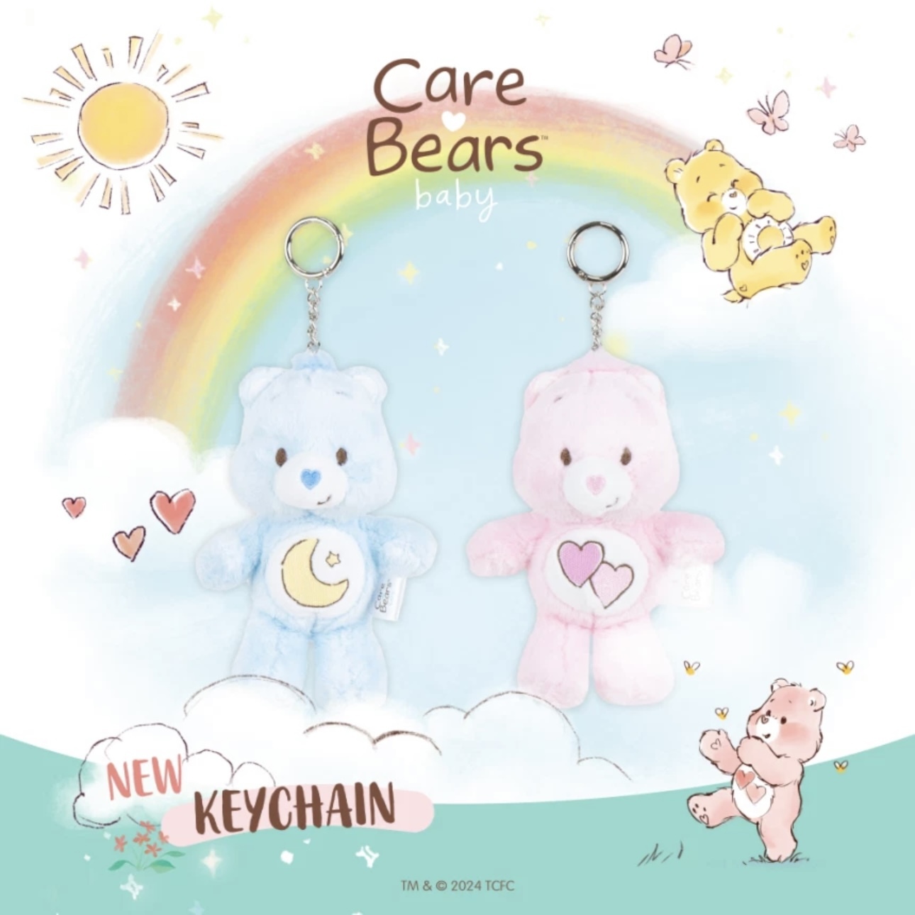 CARE BEARS彩虹熊 大頭胖胖吊飾 嬰兒系列 鑰匙圈 代購