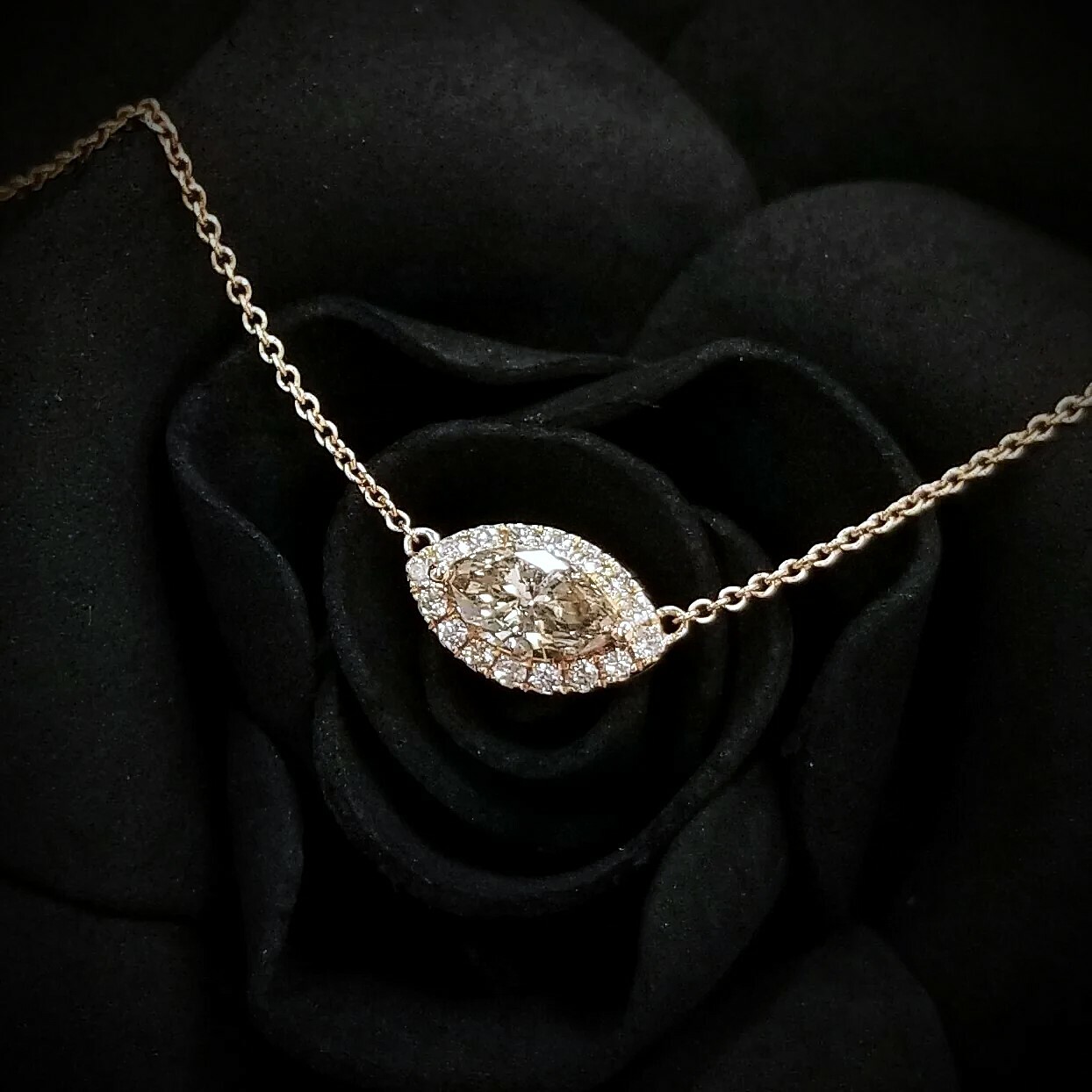18K Rose Gold 0.90ct Diamond Necklace