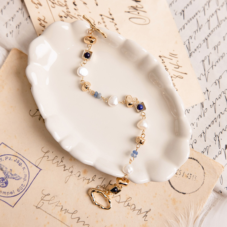 九月誕生石 • 藍風鈴 • 一輩子的羈絆 – 珍珠青金石 – 手鍊