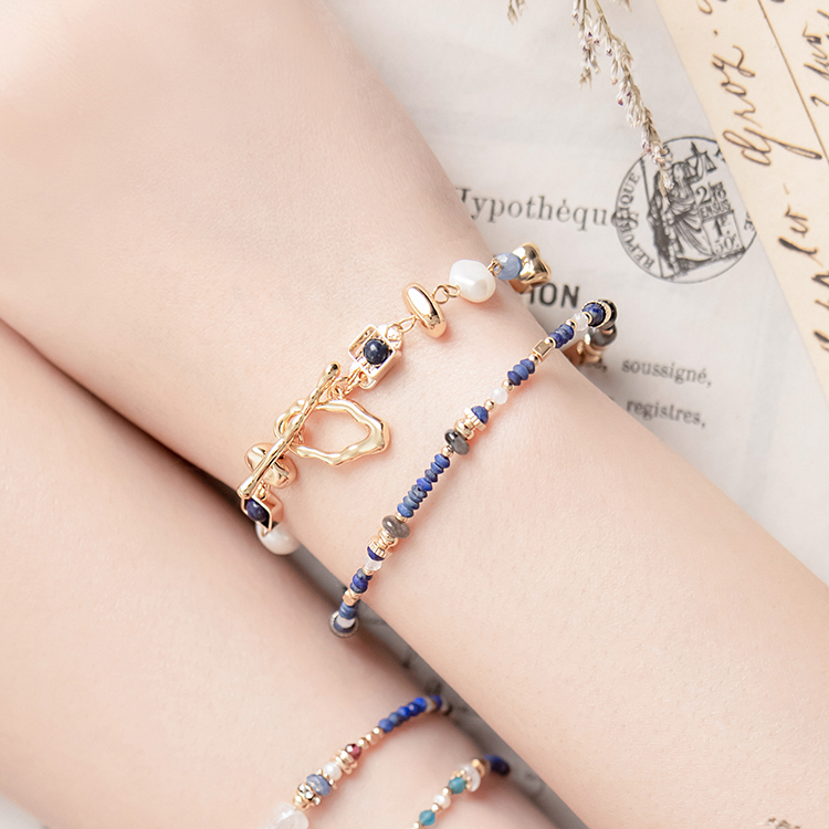 九月誕生石 • 藍風鈴 • 一輩子的羈絆 – 珍珠青金石 – 手鍊