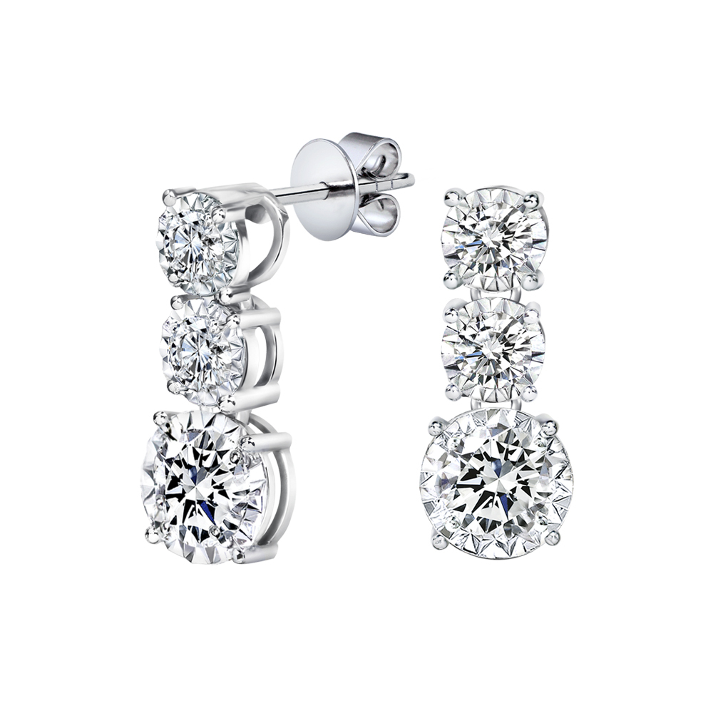 60分14K金典麗垂墜鑽石耳環