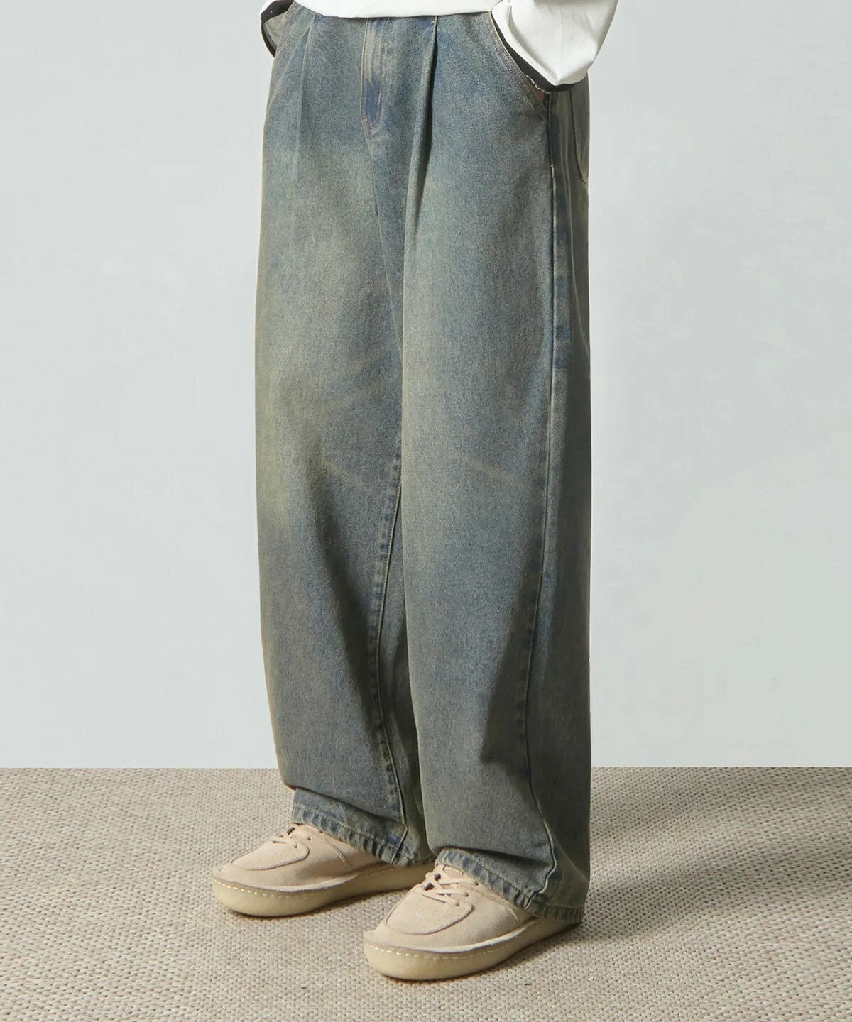 "代購" DIMITRI BLACK All-Sunday 韓國選物 做舊 寬版牛仔褲