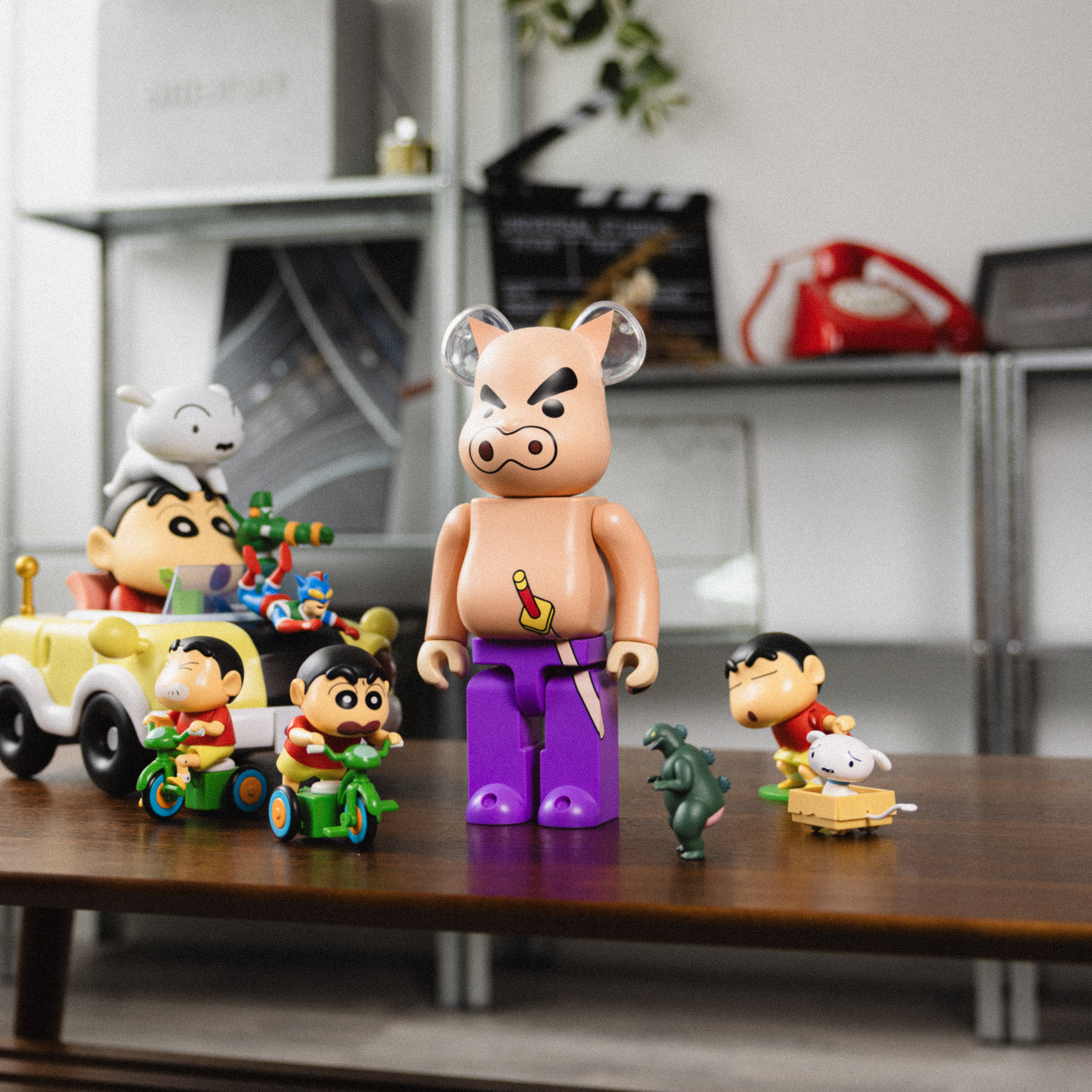 -(E5a)-BE@RBRICK 400％ ぶりぶり左衛門 蠟筆小新 不理不理肥嘟嘟左衛門