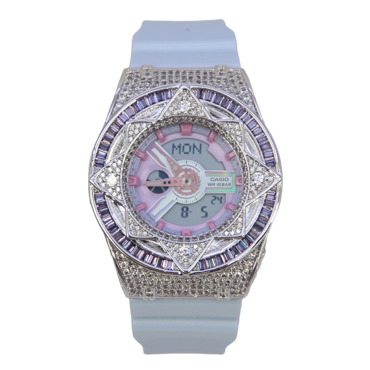 銀色 改裝手錶 BA-110FH-2A - 紫圈魔法星