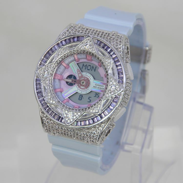 銀色 改裝手錶 BA-110FH-2A - 紫圈魔法星